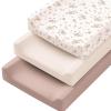 image:imageKonssy 3 Pack Stretchy Changing Pad Covers for Girl Boy Silky Soft Changing Table Cover Breathable Baby Nursery Diaper Chang Pad Sheets Pink SpringBlossom